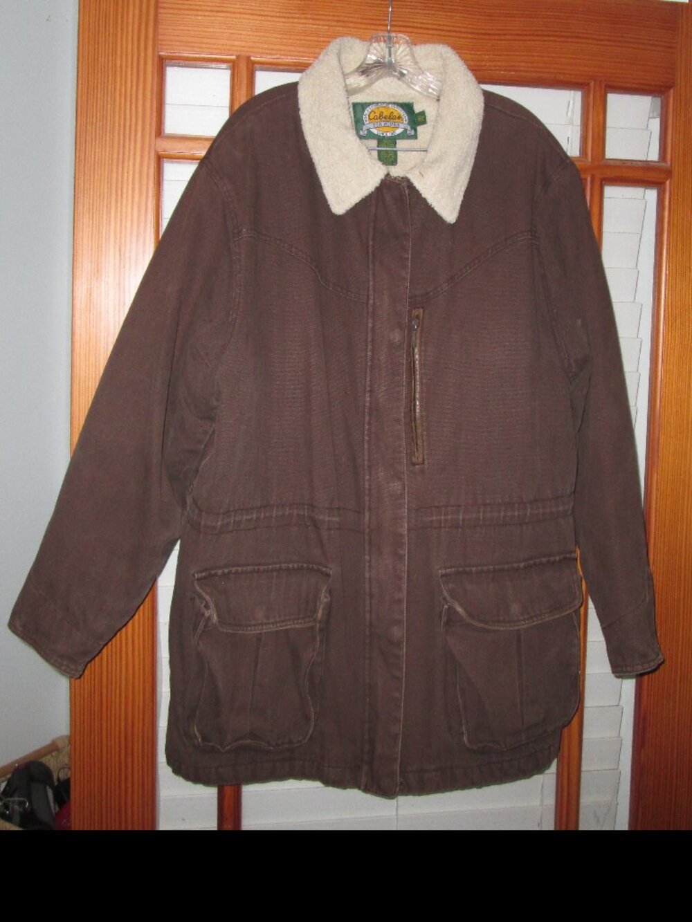 Cabela's for Women 2XL Fleece Lined Brown Canvas Jacket Chore Coat Heavy